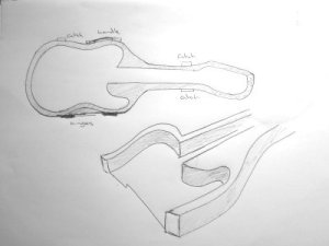 Sketches of the design (shows a section of one half)